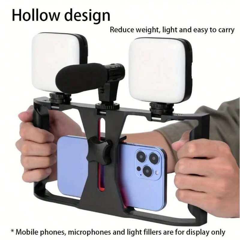 1 ขาตั้งไมโครโฟนแบบหมุนได้ ชิ้น สำหรับการถ่ายทอดสด กรอบ Gopro โทรศัพท์ Gimbal Stabilizer