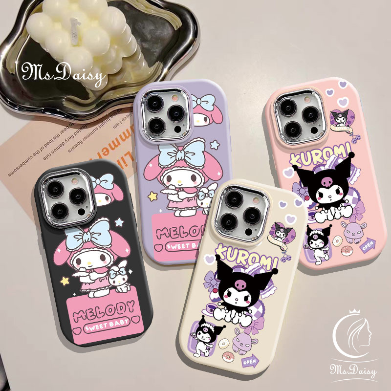 หวานเด็ก Kuromi Mymelody เลนส์โลหะกรอบเคสโทรศัพท์สําหรับ VIVO Y11 Y12 Y15 Y17 Y15S Y15A Y16 Y17S Y18