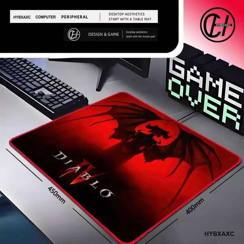 (เก็บ Fast Shop)- Diablo 4 Gaming Anime Small Mousepad Gamer Pc อุปกรณ์เสริมสีแดง Overlock เมาส์โต๊ะ