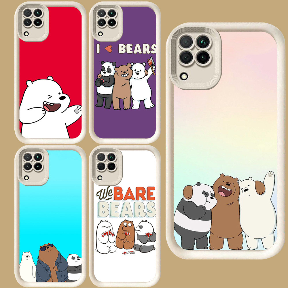 R107 We-Bare-Bears สําหรับ Samsung A12 A06 F04 M04 A05 A04 A04E A22 J7 Pro J2 Prime 5G สีขาว