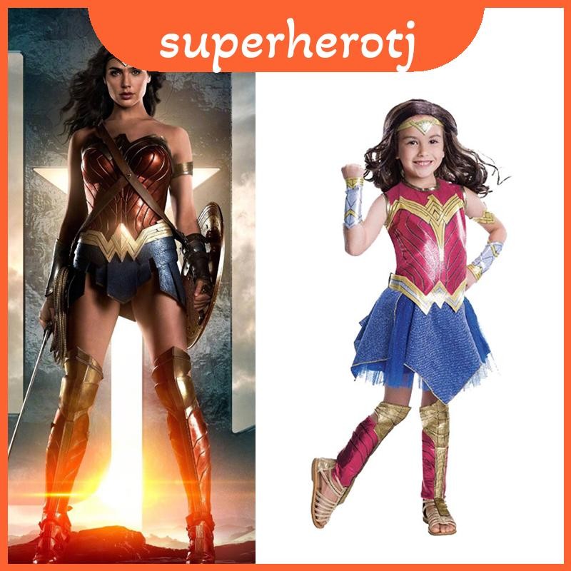 Wonder Woman คอสเพลย์สำหรับเด็ก ชุดแต่งตัวฮาโลวีนและงานปาร์ตี้