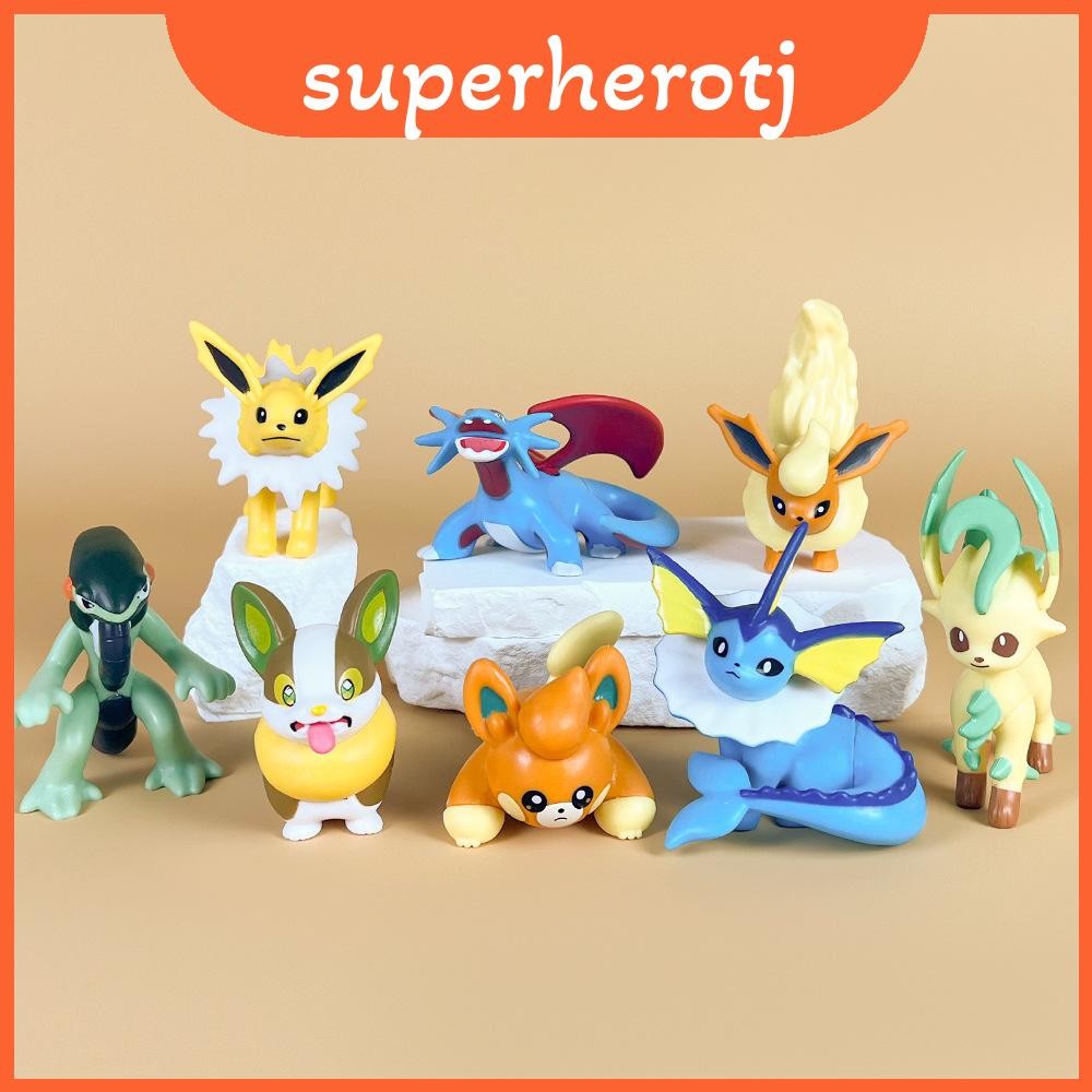 Eeveeolution Pvc Figurines 8pack สําหรับคอลเลกชันและแสดงบ้าน