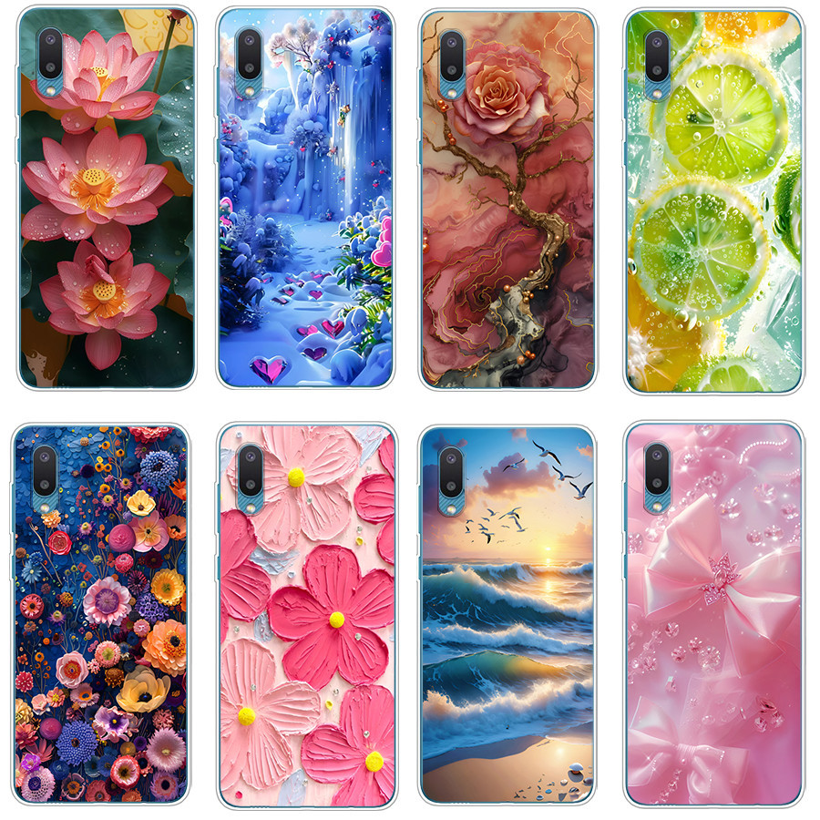 ปลอกสําหรับ Samsung galaxy A02 M02 เคสซิลิโคนอ่อน TPU พิมพ์ฝาครอบโทรศัพท์