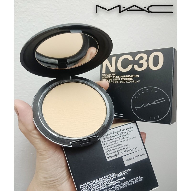 แป้งเเมค MAC Studio Fix Powder Plus Foundation 15g. #NC25 NC30 ของเเท้/ราคาถูก