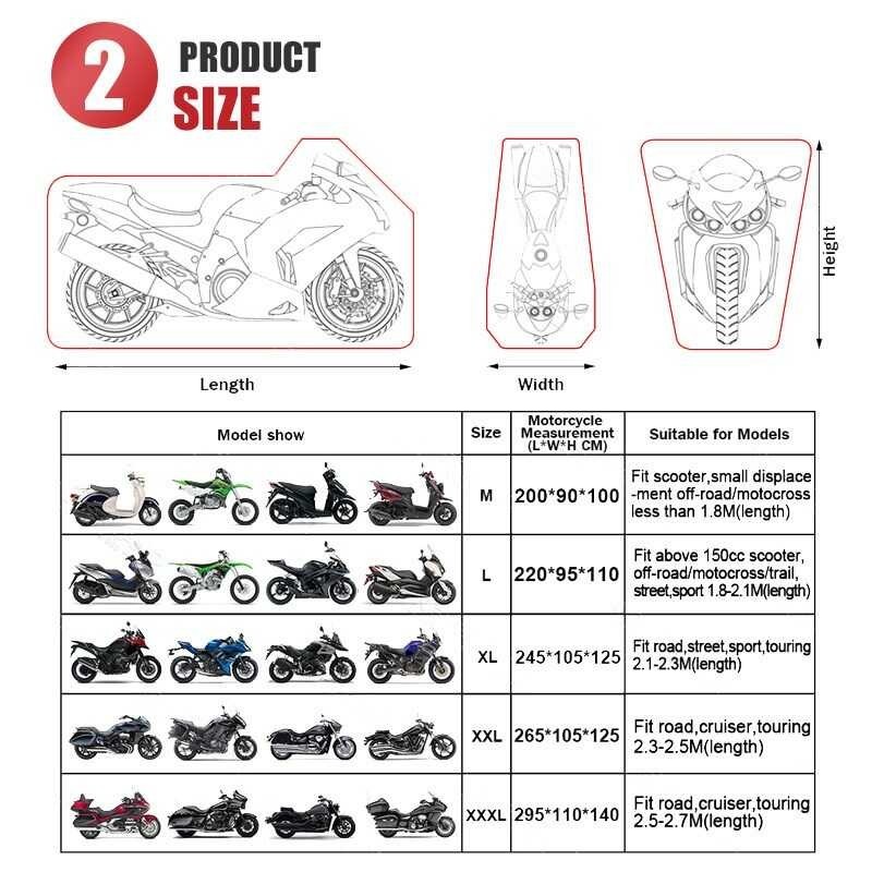 ฝาครอบรถจักรยานยนต์ Uchoose 190T พร้อมแถบสะท้อนแสงป้องกั