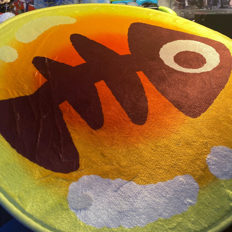 Splatooned 3 Game Role Salmon Roe Shape Defu Veet Carpet 50cm Cute Circular Door Mat Kawaii Bedroom