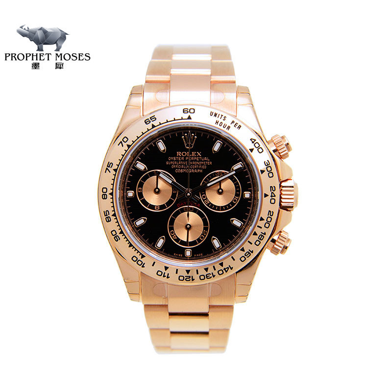 นาฬิกา Rolex Rolex Daytona Ladies116505- 0008 18K Rose Gold Black Di Watch