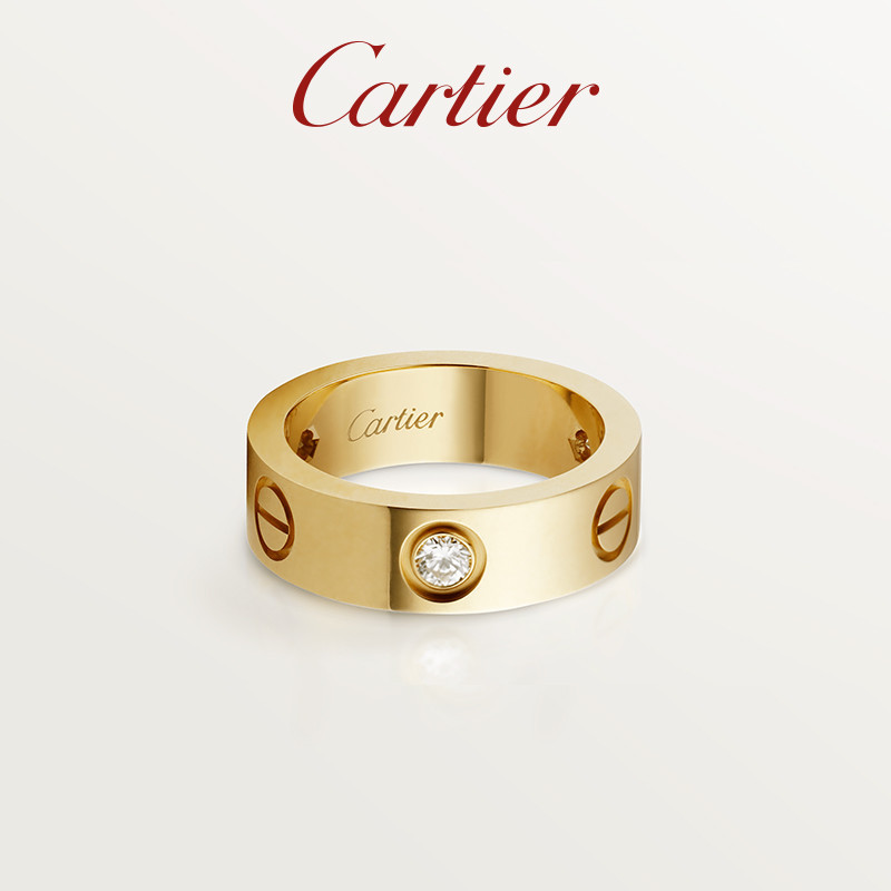 ♞[คลังสินค้าพร้อมพร้อมกล่องบรรจุภัณฑ์] Cartier Cartier LOVE Ring Diamond แหวนแต่งงานสไตล์คลาสสิก ขอ