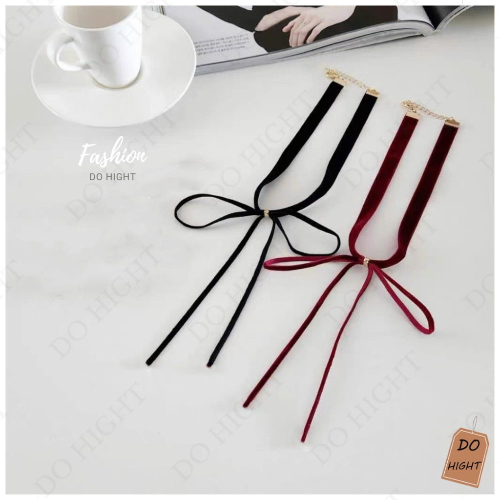 ,,พร้อมส่ง มีเก็บเงินปลายทาง สร้อยคอโชคเกอร์ มี 2 สี สายรอบคอยาว 36 ซม. แนวแฟชั่นเกาหลี : Do hig