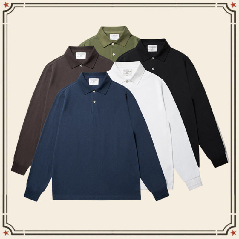 GRND 2025 Basic Style 240g สีทึบแขนยาว เสื้อโปโลผู้ชาย