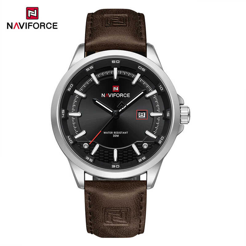 ❤ NAVIFORCE นาฬิกาควอตซ์ง่ายผู้ชายของแท้สายหนังระบายอากาศได้,Nf9248l นาฬิกาลำลองแฟชั่นของผู้ชาย