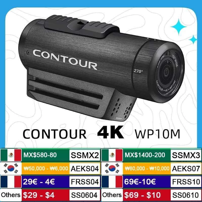 Contour กล้องแอคชั่น 4K รุ่น Ultra HD roam2/3 อัปเกรด กล้องติดหมวกยุทธวิธี มุมมองแรก