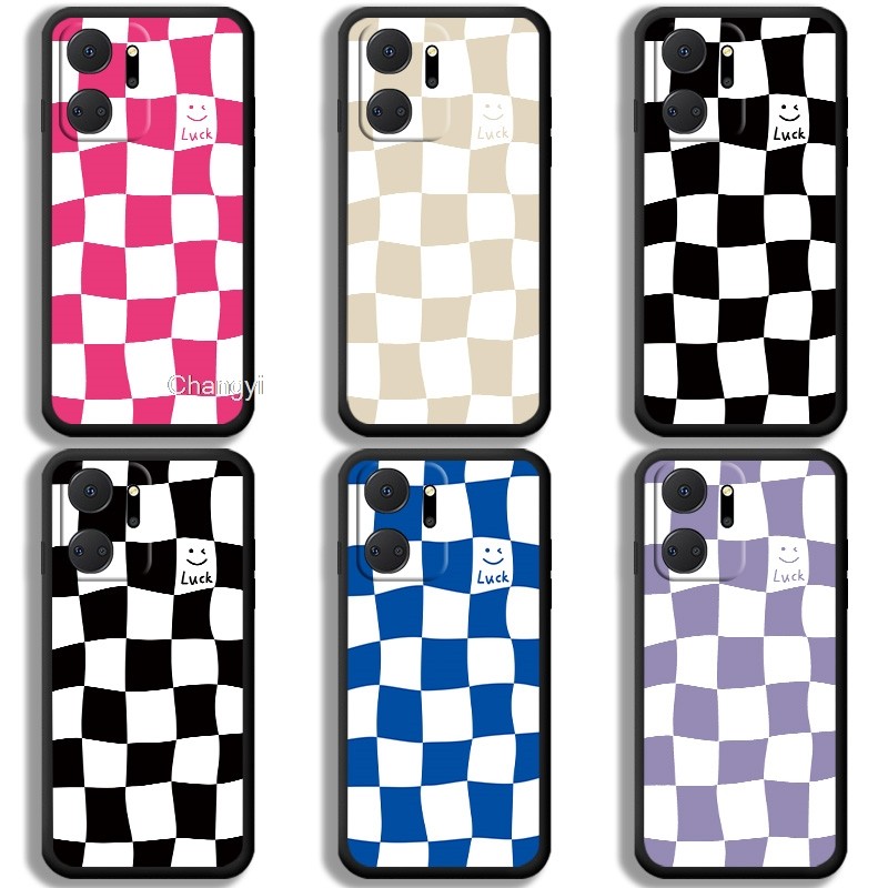 Creative สีดําสีขาวกระดานหมากรุกกันกระแทกสําหรับ Honor X7A 4G