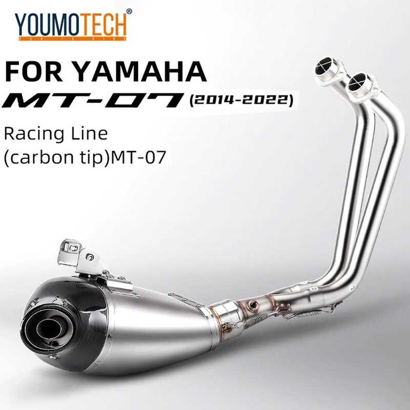 For Yamaha MT-07 FZ-07 2014-2023 Motorcycle Under belly Full Exhaust System Exhaust Carbon Fiber Mu