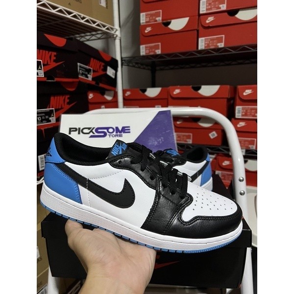 ♞,♘,♙(พร้อมส่ง)  ของแท้100% รองเท้า Nike Air Jordan 1 Low UNC Powder Blue Black Toe