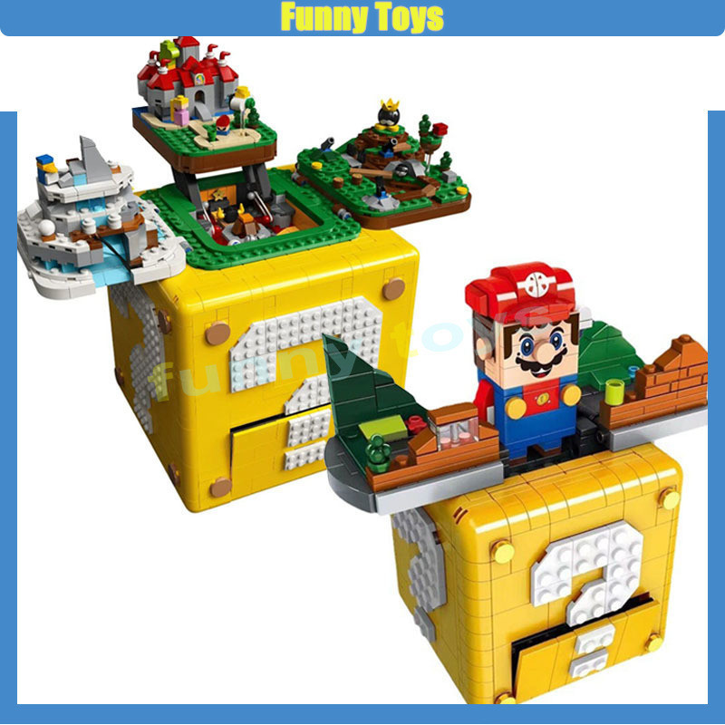 ของเล่นตัวต่อ Super Mario series 71395 Super Mario 64 question mark block ขนาดเล็ก เพื่อการเรียนรู้