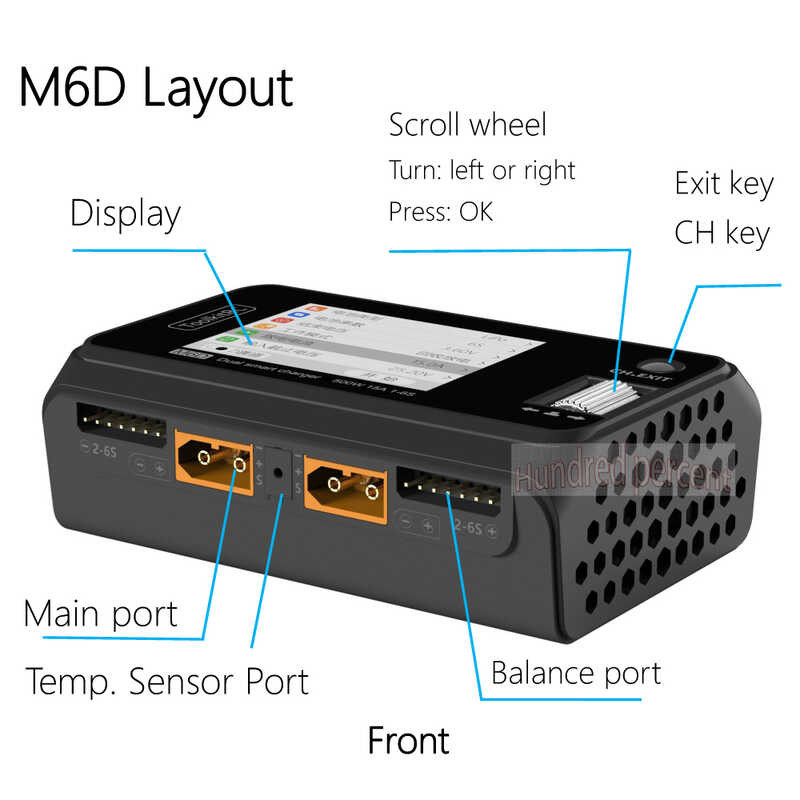 Toolkitrc B36 M6d V3 500W 15A DC สองช่อง MINI เครื่องชาร์จอัจฉริยะ