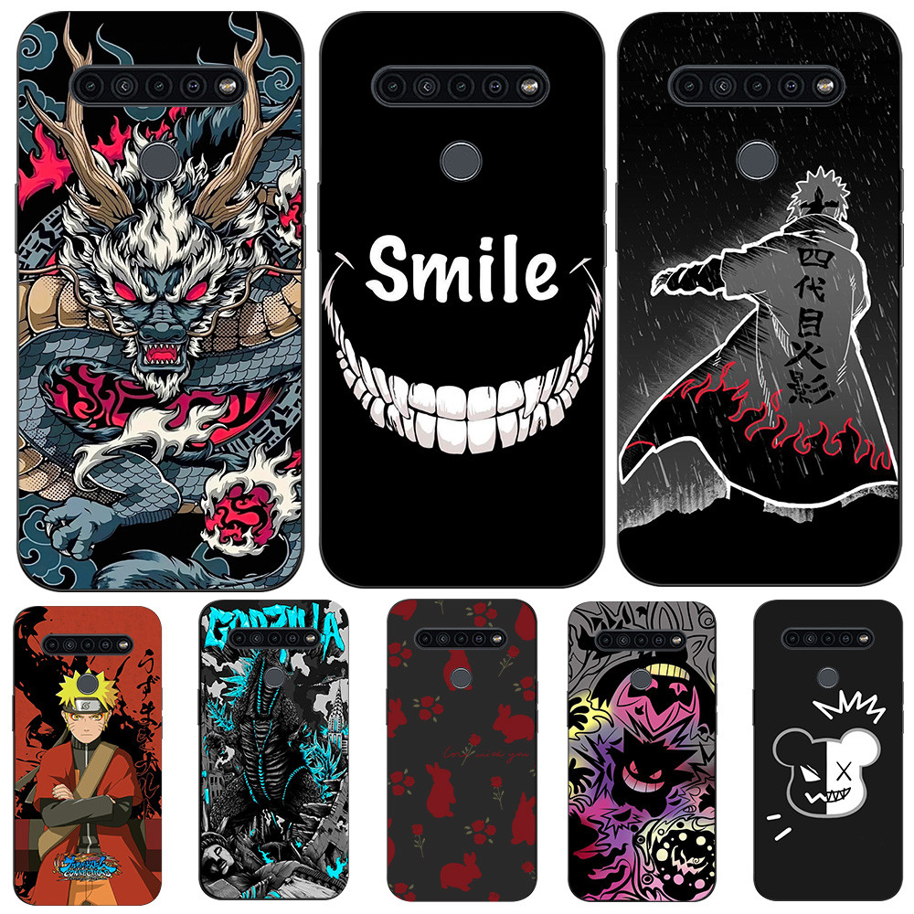 สําหรับ LG K41S K51S 2019 กรณีโทรศัพท์ฝาหลัง Soft Silicon สีดํา Tpu Smiley