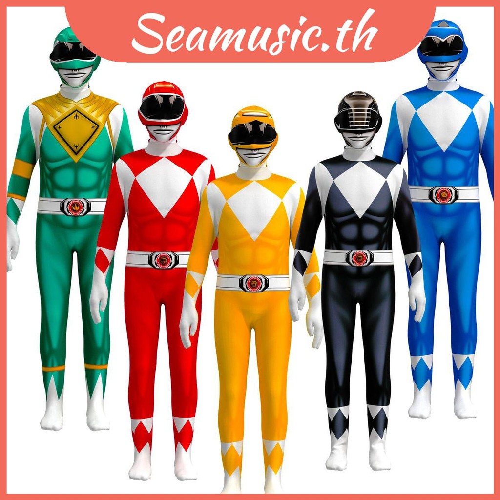 เครื่องแต่งกาย Rangers สําหรับเด็กและผู้ใหญ่ Featuring ทนทาน Jumpsuit และหน้ากากตัวละคร**