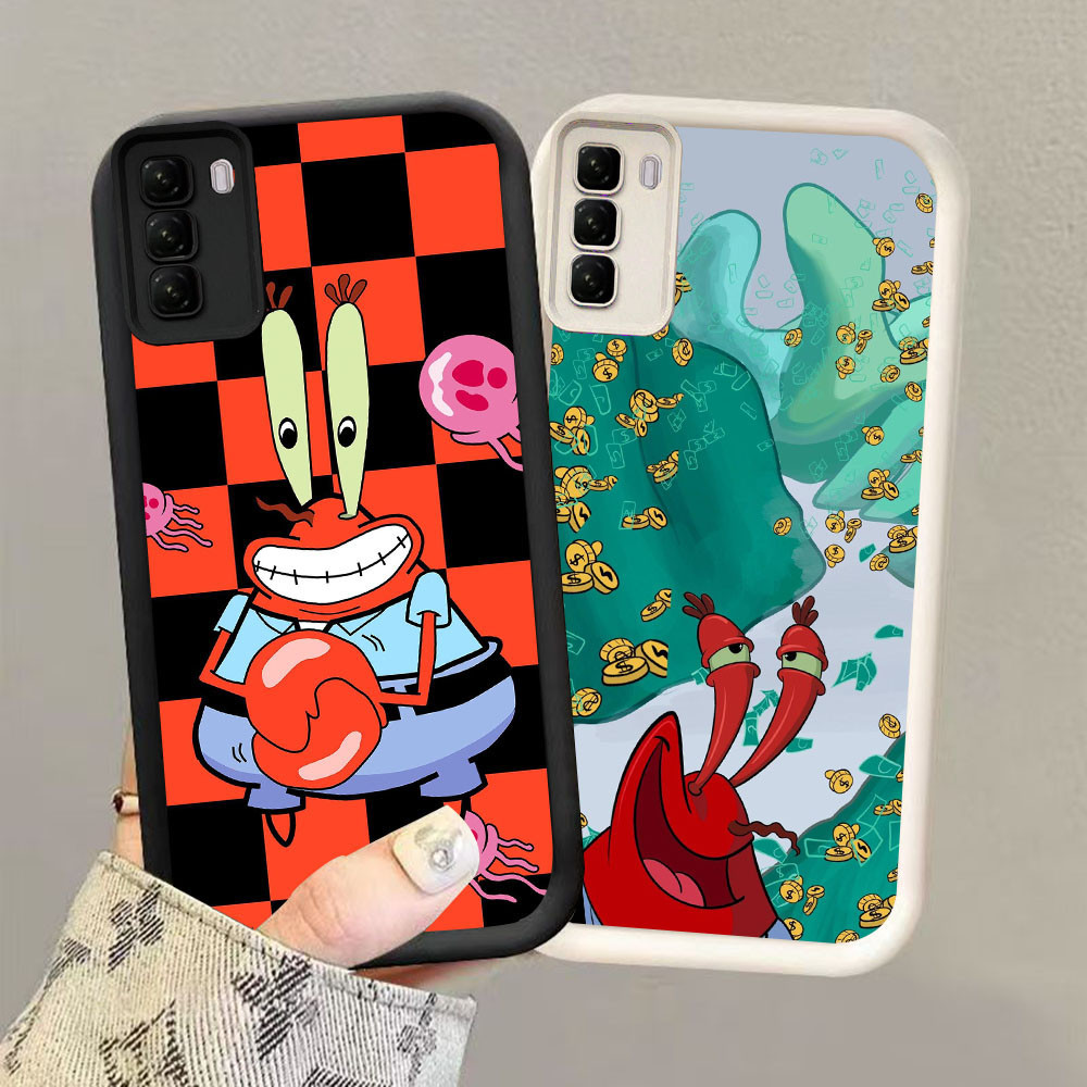YZ-180 SpongeBob Mr. Krabs ปลอกกันกระแทกสําหรับ Infinix Tecno ITEL HOT POP Pova Spark 8 50 9 Infi Ca