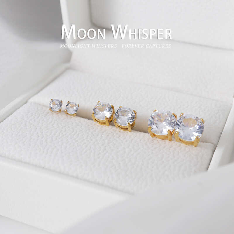ต่างหูไพลินแบบสโตน สแตนเลส เคลือบ.gold.18K ไม่อันตรายต่อคนที่เป็นภูมิแพ้ สำหรับผู้หญิง