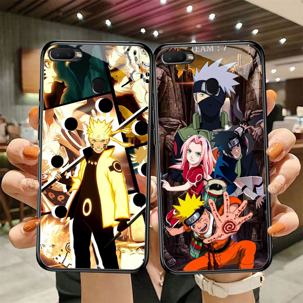 DF-89 Naruto Anime TPU HD Glass Casing สําหรับ OPPO A7 A12 A12S A11K A5S F9 F7 F5 Realme 2 Pro