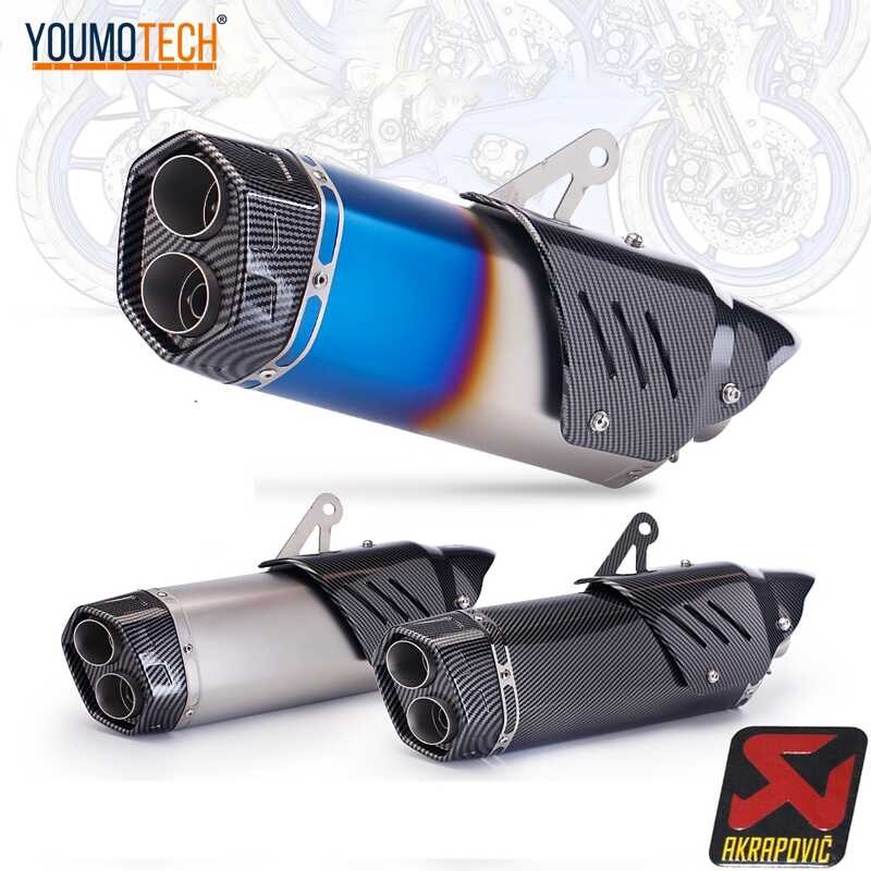 51MM Motorcycle Exhaust Muffler Pipe Escape Exhaust Tail Pipe Vent Pipe Exhaust Canister End Pipe D
