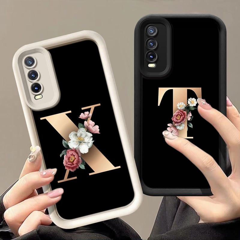 สำหรับ Redmi A1 A2 PLUS A3X A3 PRO A4 TURB O4 เคสโทรศัพท์มือถือ ดวงตานางฟ้า กรณ RR26 Flower Letter Q