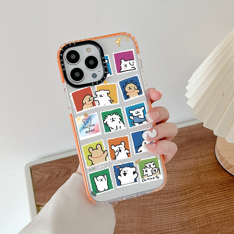 น่ารักการ์ตูนกรอบรูปลูกสุนัขสําหรับiphone 11 14 15 Pro Max 12 13 Mini Cover X XR XS MaxซิลิโคนกันชนใสSE 2022 6 7 8 Plusปลอกกันกระแทก
