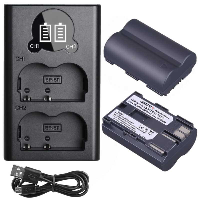 BP-511A f BP-511 + BP511 BP511A Battery Charger for Canon EOS 40D 50D 20D 300D 10D 30D 5D Mark I,