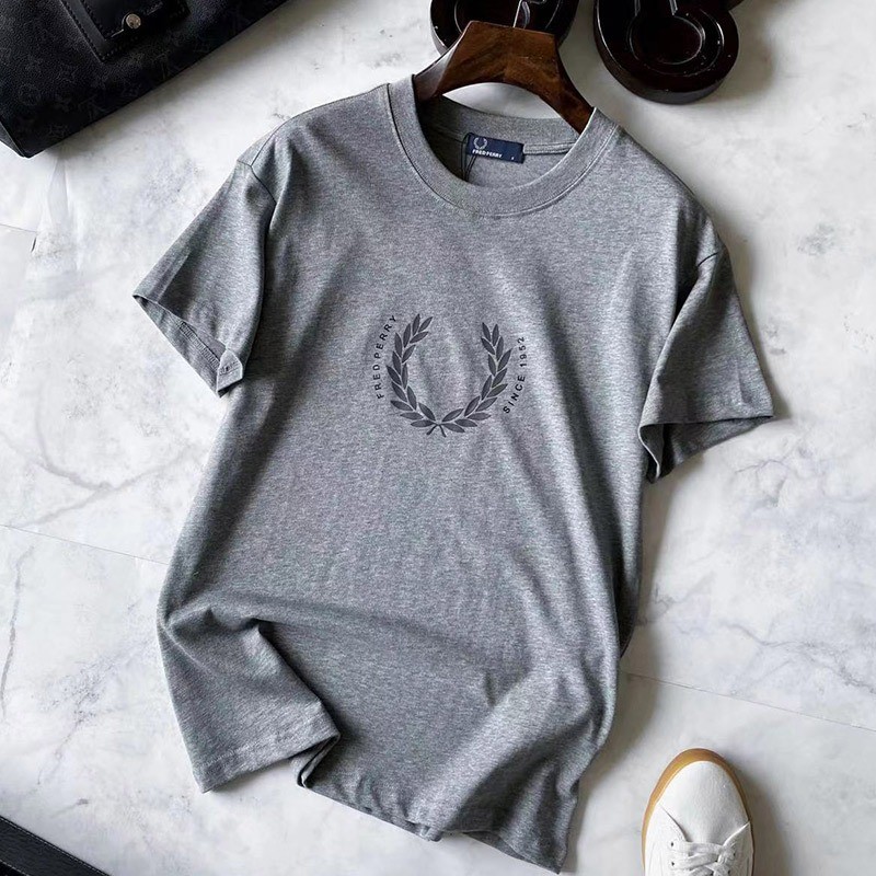 ♞,♘,♙Fred PERRY ใหม่ เสื้อยืดลําลอง แขนสั้น คอกลม ทรงหลวม สําหรับผู้ชาย rtg