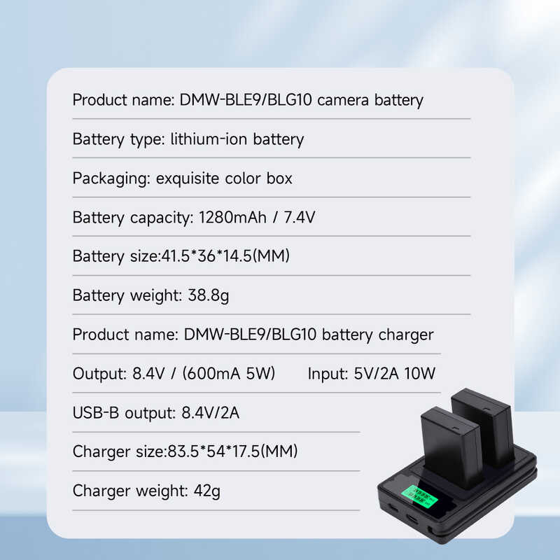 Palo Aab 1200Mah แบตเตอรี่ Dmw-Ble9 Blg10e Blg10 Dmw-Blg10 + เครื่องชาร์จ