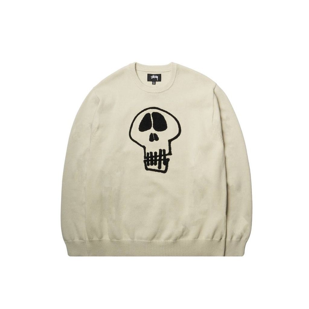 Stussy Skull Sweater "Natural" Hoodie 101240 Unused 101240