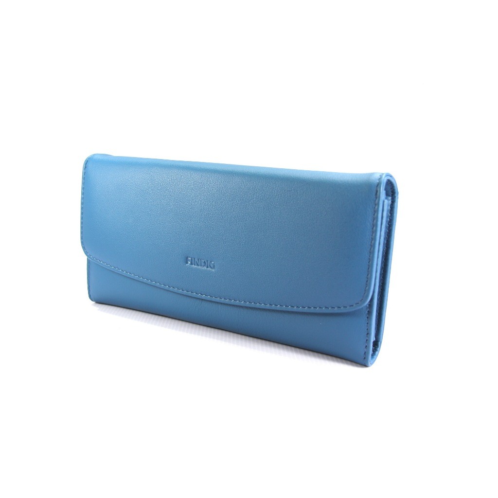 FINDIG(ฟินดิจ)กระเป๋าสตางค์หนังแท้   ใบยาว3พับสูง10ยาว20cm.  รุ่นQB684