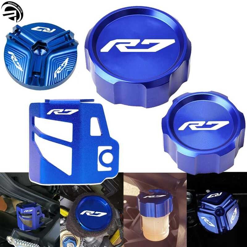 Yamaha สำหรับ YZFR7 YZF R7 YZF-R7 2021-2024 2023 ฝาครอบถังน้ำมันเบรกหน้าหลังสำหรับมอเตอร์ไซค์ -