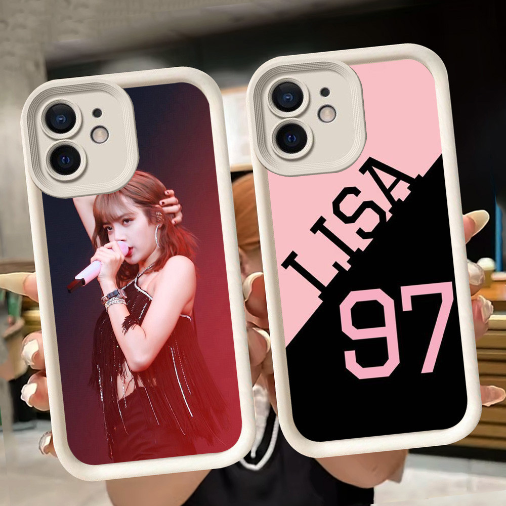เคสนิ่มสําหรับ iPhone XS X XR 15 11 12 Mini Pro Max สีขาว Q65 BLACKPINK Lisa