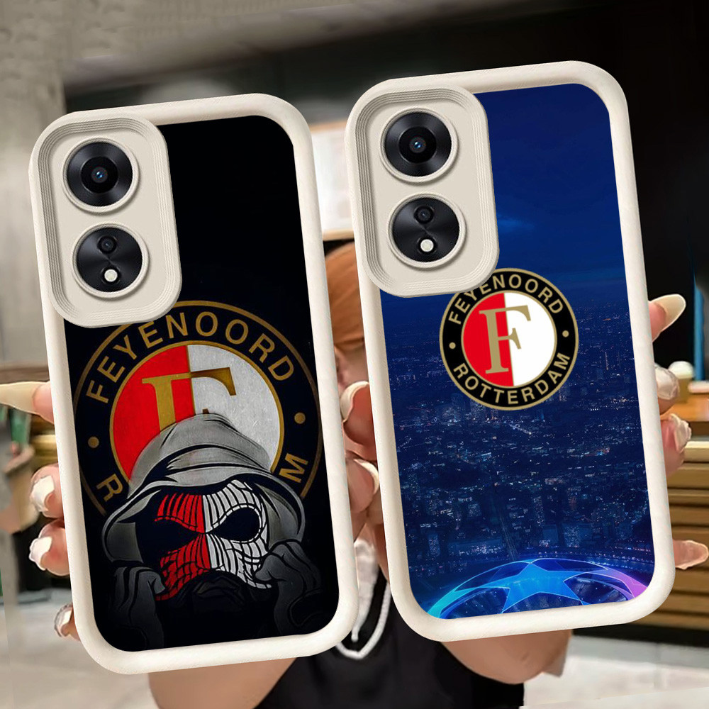 ปลอกอ่อนสําหรับ OPPO A98 A17K A18 A17 A58 A60 A78 A38 5G สีขาว Q79 Feyenoord-FC