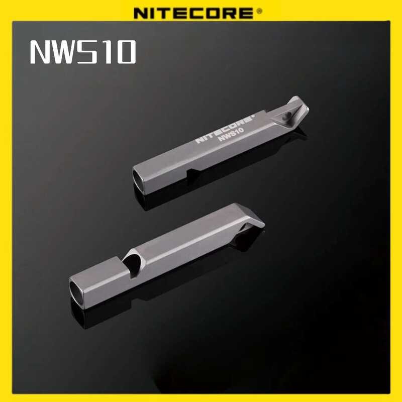 NWS10 นิทีคอร์ นกหวีดไทเทเนียม สร้อยคอฉุกเฉิน กลางแจ้ง 120dB พร้อมพวงกุญแจ