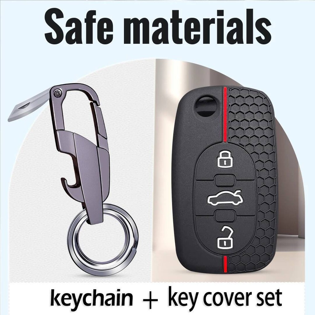 ซิลิโคนรถพวงกุญแจ Key Fob สําหรับ Audi A1 A6 C5 B6 A4 B5 TT 8N A2 A3 A6 A8 A4 B6 Quattro Key Caps Or
