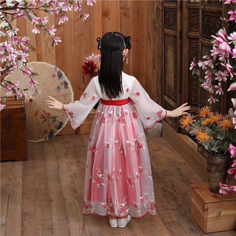 ชุดฮันฟูสำเร็จรูป สไตล์จีนโบราณสำหรับเด็กผู้หญิง - รูปที่ 3