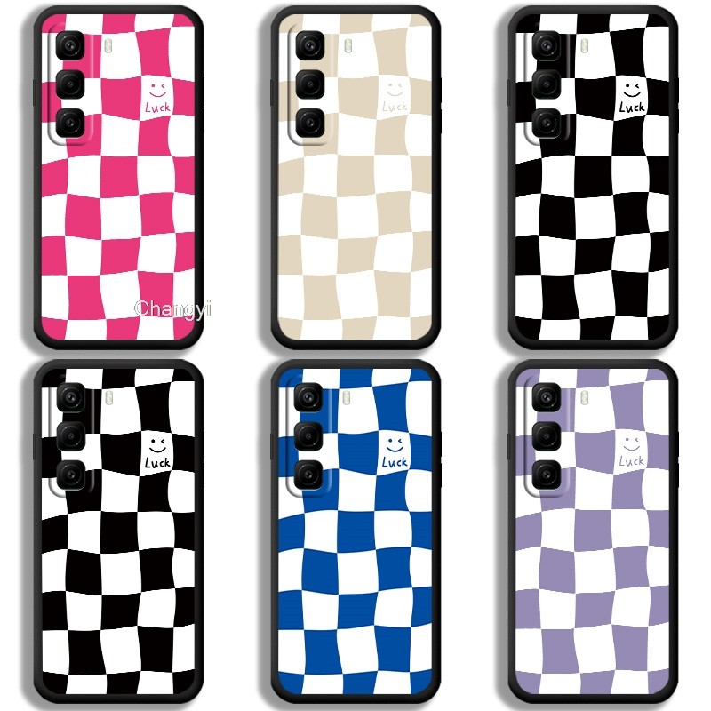 Creative สีดําสีขาวกระดานหมากรุกกันกระแทกสําหรับ Infinix Hot 50 4G X6882