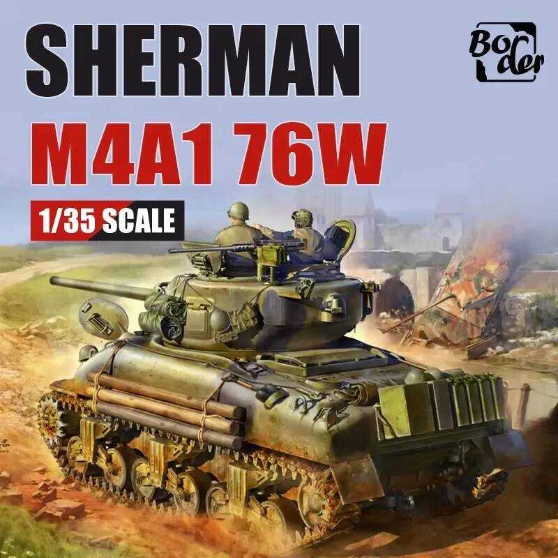 BORDER Bt-046 1/35 Scale Sherman M4a1 Medium Tank 76Mm Turret Type Assembly Model Kit