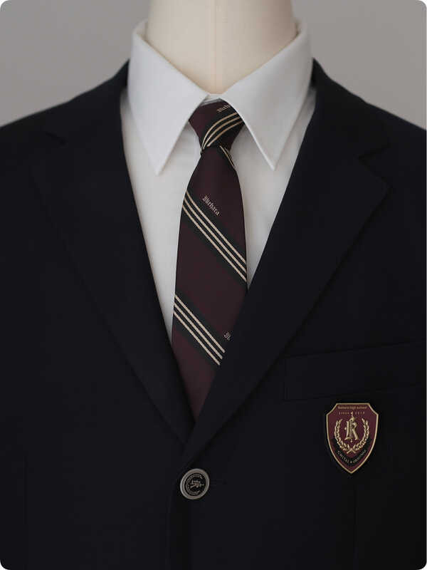 [] Chitai DK Uniform Letter Tie Campus Stripes High-End All-Match Casual