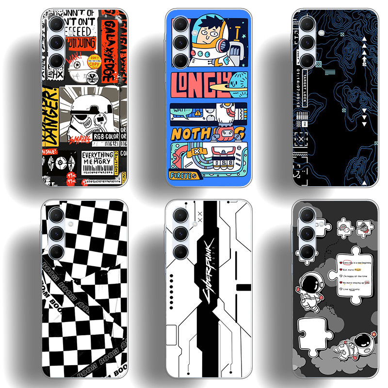 เหมาะสําหรับ Samsung Galaxy A55 A53 A54 A05 เคสโทรศัพท์ TPU นิ่มปุ่มเคลือบด้วยไฟฟ้าแบบนุ่มเปลือกป้องกันดูดซับแรงกระแทก