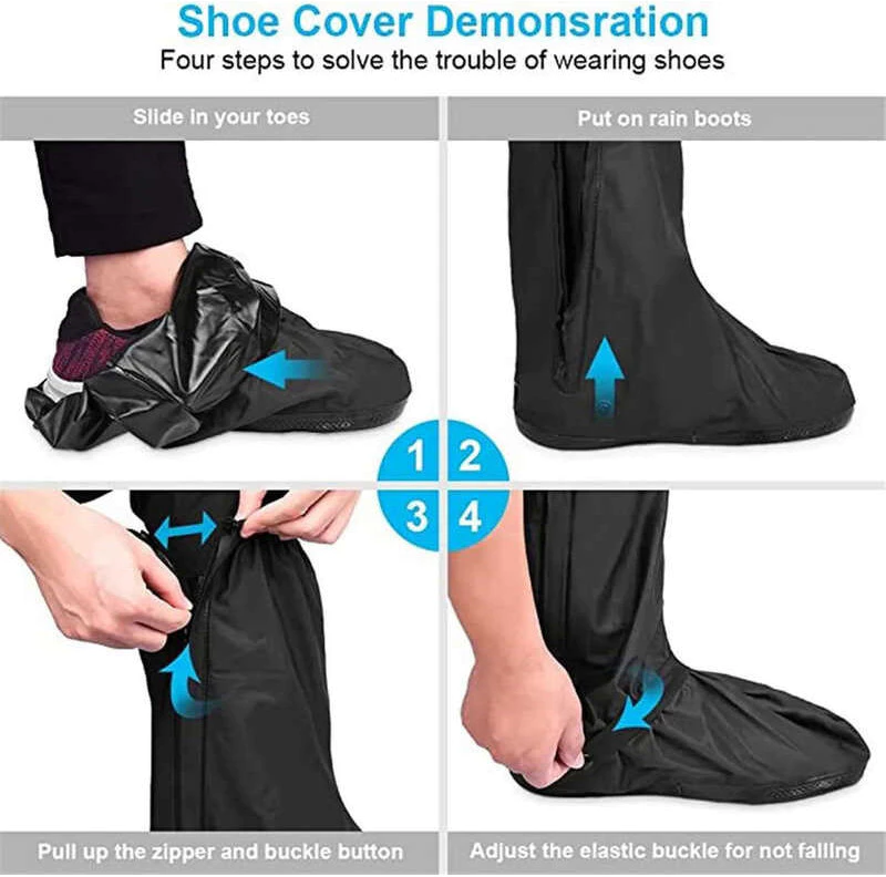 กันน้ำฝนสูงหลอดหนารองเท้าบูตปกบูต Galoshes รองเท้าครอบ thumbnail 6
