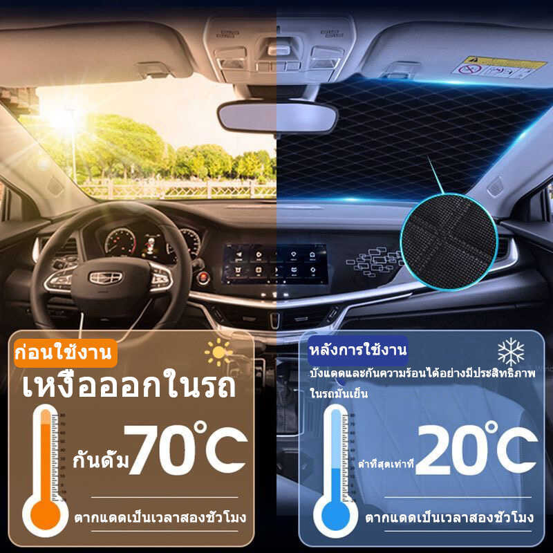 ZLWR ORA Good Cat ม่านบังแดดหน้าเกียร์รถ ครีมกันแดด ฉนวนกัน