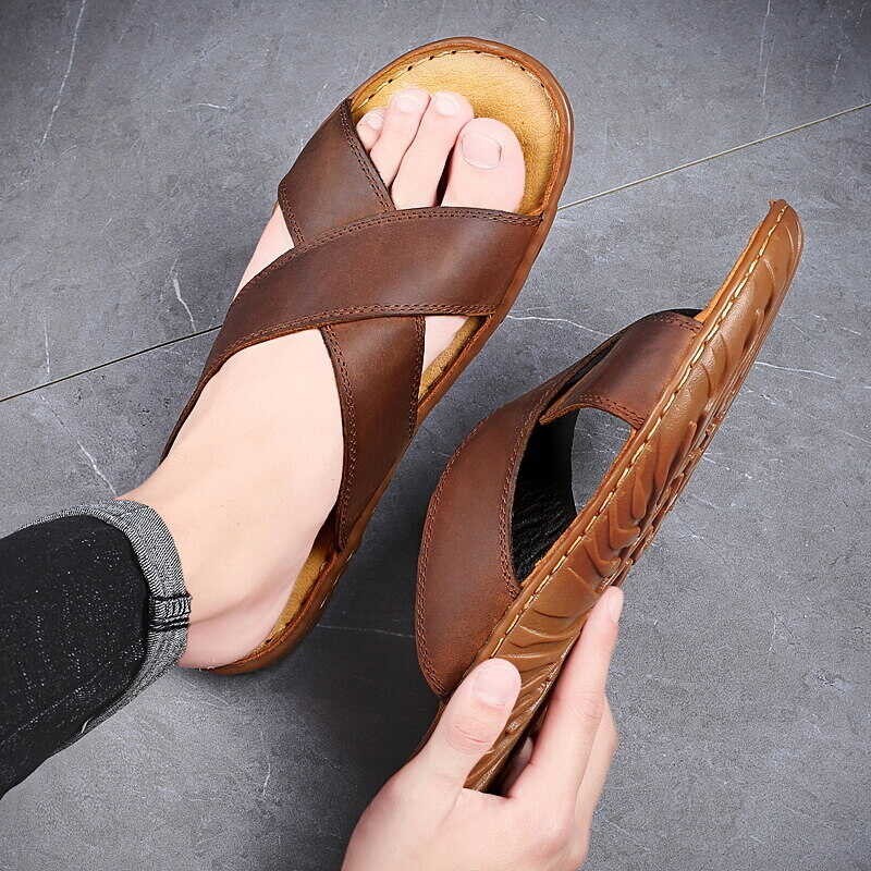 ❤ Dr. Martens รองเท้าแตะหนังผู้ชายโค้งรองรับรองเท้าแตะ