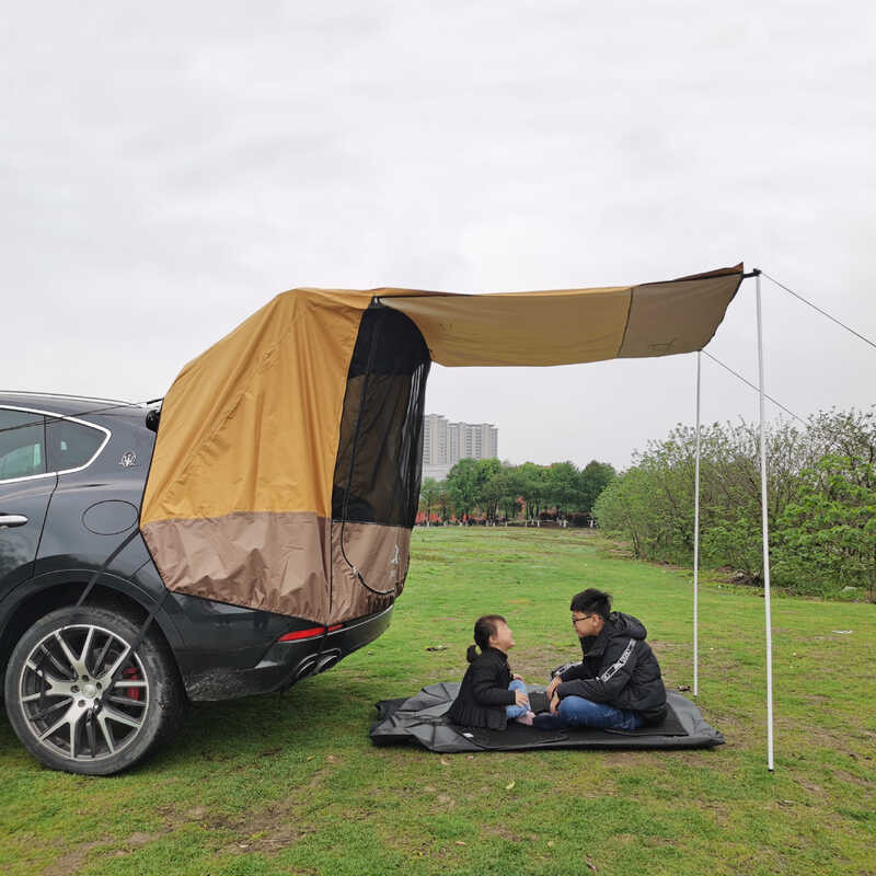Outdoor Vehicle Mounted SUV Car, Extension Sunshade Rear Trunk Extension, Tent, Outdoor Camping Ten