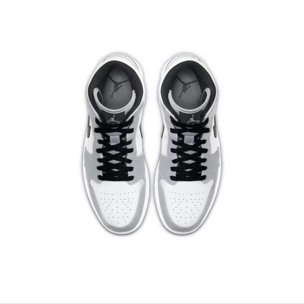 ♞ของแท้ 100% Jordan Air jordan 1 Mid 'Light Smoke Grey รองเท้าผ้าใบ ไนกี้รองเท้า