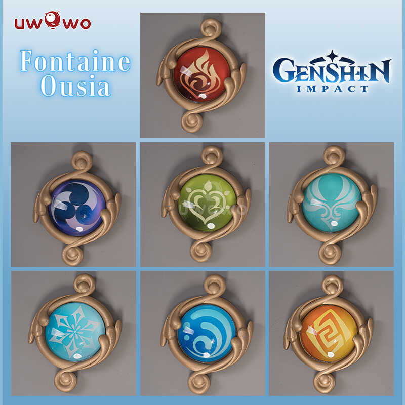 UWOWO Fontaine LED Visual Game Genshin Impact คอสเพลย์ "ตาของพระเจ้า" คำแน